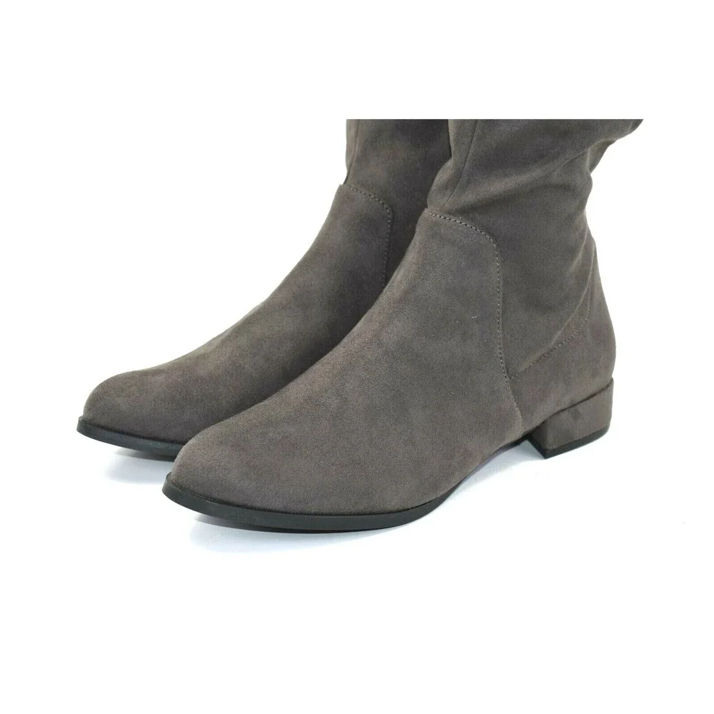 Charlotte Russe Women's Gray Knee High Boots Size 8 with Box